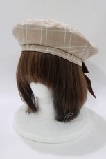 画像1: axes femme / 後ろリボンベレー帽  ベージュ H-26-05-01-072-AX-AC-NS-ZH (1)