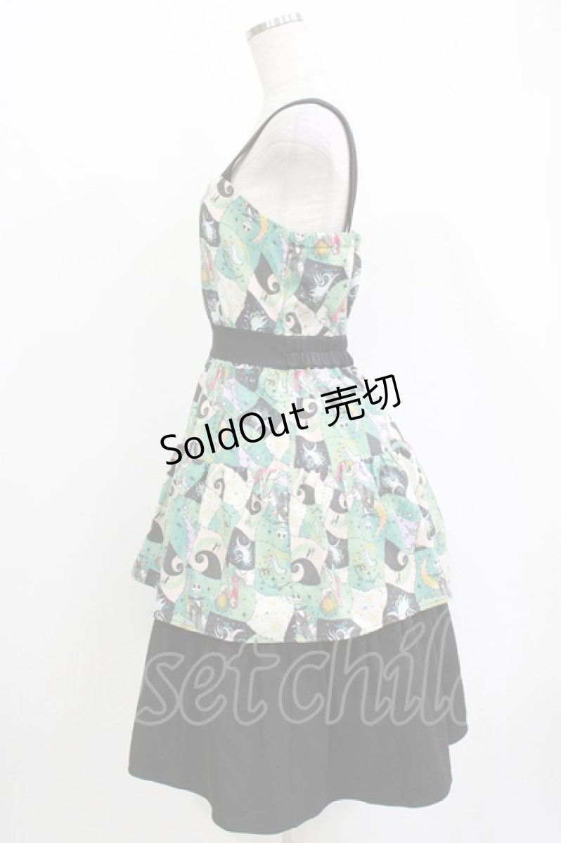 画像2: axes femme POETIQUE / ナイトメアー・ビフォア・クリスマス/ツギハギ風ワンピース M ブラック H-26-05-01-002-AX-OP-NS-ZH (2)