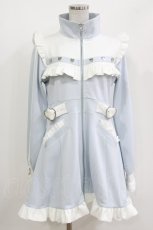 画像1: DearMyLove / フリルたっぷりメイドジャージワンピース L サックス H-26-05-01-020-EL-OP-NS-ZH (1)
