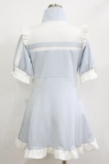 画像3: DearMyLove / フリルメイドジャージワンピース L サックス H-26-05-01-021-EL-OP-NS-ZH (3)