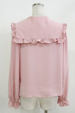 画像2: Ank Rouge / ロゴ刺繍セーラーブラウス M ピンク H-26-05-02-1030-CA-BL-NS-ZH (2)