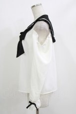 画像2: DearMyLove / セーラーオフショルリボンブラウス M オフ H-26-05-02-1032-EL-BL-NS-ZH (2)
