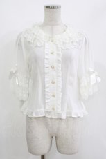 画像1: BABY,THE STARS SHINE BRIGHT / シフォン5分袖ブラウス Free オフ白 H-26-05-02-1044-BA-BL-NS-ZH (1)