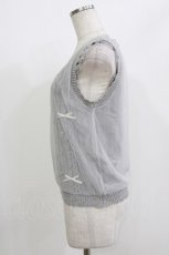 画像2: axes femme POETIQUE / チュールレイヤードニットベスト M グレー H-26-05-02-1050-AX-TO-NS-ZH (2)