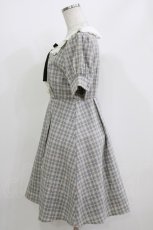 画像2: Ank Rouge / ハイウエストチェックパフワンピース M グレー H-26-05-02-1012-CA-OP-NS-ZH (2)