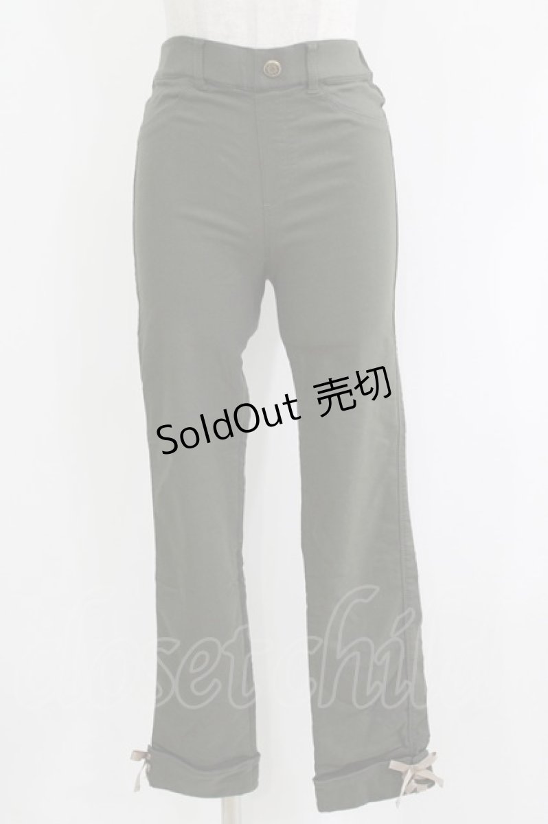 画像1: axes femme / 裾レースアップ裏起毛レギパン M グリーン H-26-05-02-1020-AX-PA-NS-ZH (1)