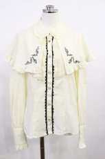 画像1: axes femme kawaii / 刺繍入りケープ付き2wayブラウス M アイボリー H-26-05-02-014-AX-BL-NS-ZH (1)