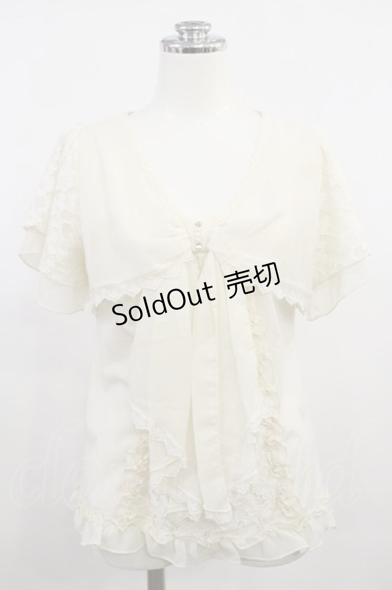 画像1: axes femme / シフォンリボントップス M アイボリー H-26-05-02-015-AX-TO-NS-ZH (1)