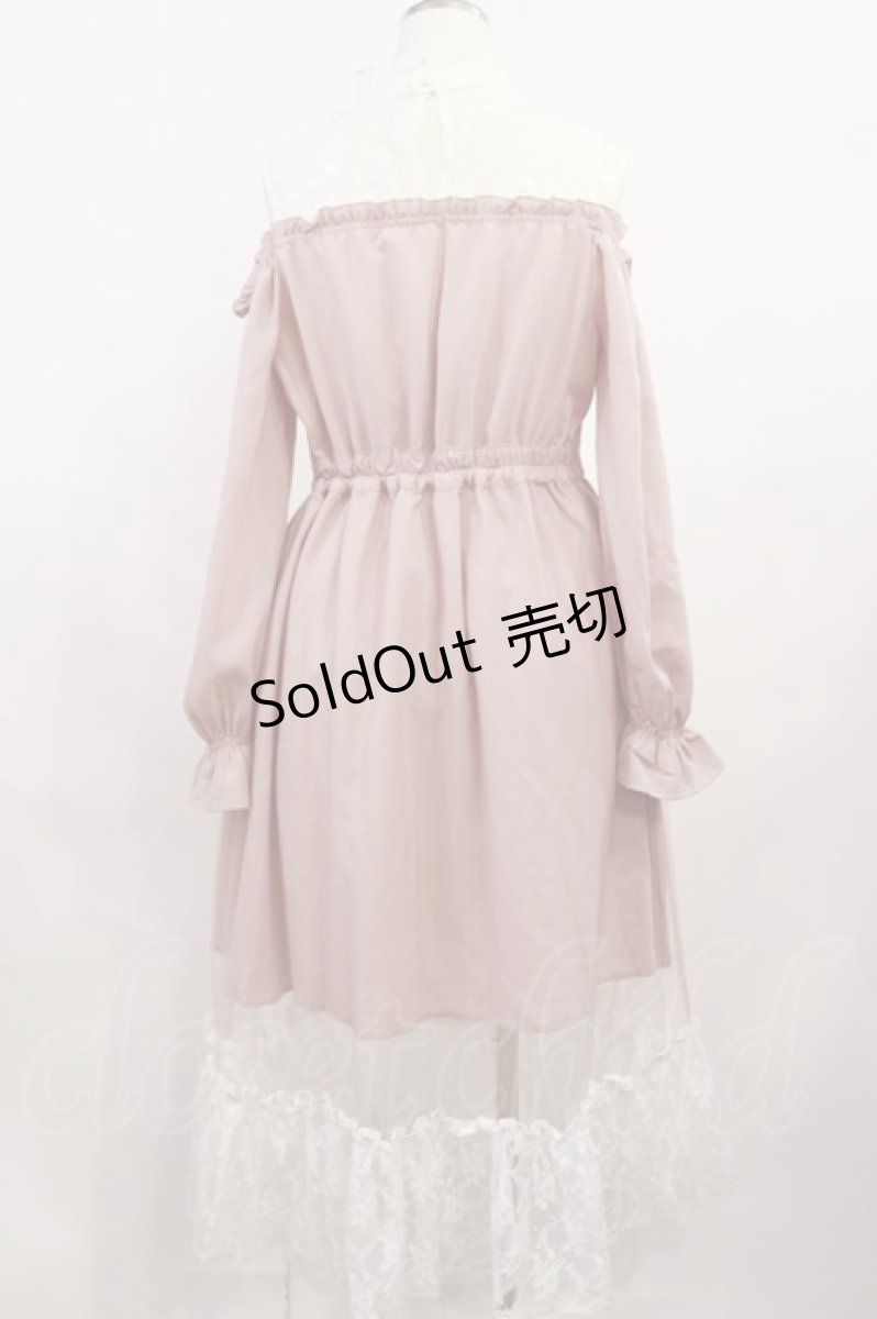 画像2: axes femme kawaii / レースアップオフショルワンピース M ピンク H-26-05-02-002-AX-OP-NS-ZH (2)