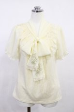 画像1: axes femme POETIQUE / シフォンリボントップス M アイボリー H-26-05-02-024-AX-TO-NS-ZH (1)