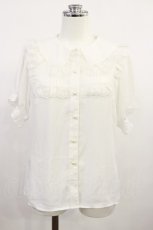 画像1: Ank Rouge / ヨークレースフリルブラウス M オフ H-26-05-02-034-CA-BL-NS-ZH (1)