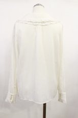 画像2: Amavel / 刺繍入りリボン×ジャボ付ブラウス Free オフ/ベージュ H-26-05-02-037-CA-BL-NS-ZH (2)