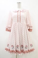 画像1: To Alice / ローズ刺繍チェックワンピース S ピンク H-26-05-03-033-LO-OP-NS-ZH (1)
