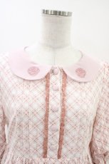画像3: To Alice / ローズ刺繍チェックワンピース S ピンク H-26-05-03-033-LO-OP-NS-ZH (3)