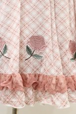 画像4: To Alice / ローズ刺繍チェックワンピース S ピンク H-26-05-03-033-LO-OP-NS-ZH (4)
