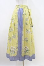画像2: Jane Marple / Miss Daisyのタックスカート  イエロー×ラベンダー H-26-05-03-1033-JM-SK-KB-ZH (2)