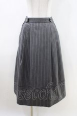 画像1: Jane Marple / British stripe tea house skirt  gray-stripe H-26-05-03-1037-JM-SK-KB-ZH (1)