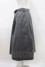 画像2: Jane Marple / British stripe tea house skirt  gray-stripe H-26-05-03-1037-JM-SK-KB-ZH (2)