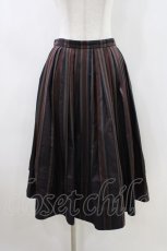 画像1: Jane Marple Dans Le Salon / Old England stripe quatre tuck skirt M ワイン H-26-05-03-1038-JM-SK-KB-ZH (1)