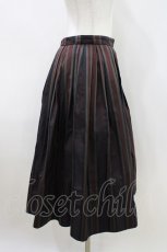 画像2: Jane Marple Dans Le Salon / Old England stripe quatre tuck skirt M ワイン H-26-05-03-1038-JM-SK-KB-ZH (2)