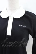 画像3: MILK / ラウンドカラーポロTops  ブラック H-26-05-03-1013-ML-TO-KB-ZH (3)
