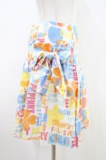画像2: Jane Marple / ブリティッシュロゴサイドリボンスカート M ブルー×オレンジ H-26-05-03-1023-JM-SK-KB-ZH (2)