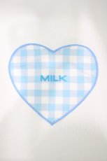 画像1: MILK / Heartギンガムタオル  サックス H-26-05-04-1004-ML-ZA-KB-ZH (1)
