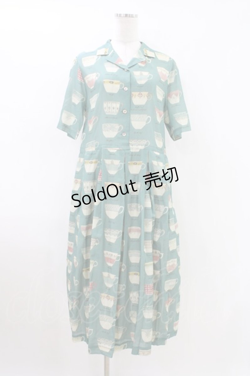 画像1: Jane Marple Dans Le Salon / British potteriesデイドレス  ピーコックブルー H-26-05-04-1011-JM-OP-KB-ZH (1)