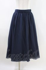 画像1: Jane Marple Dans Le Salon / シルクコットンロングギャザースカート  ネイビー H-26-05-04-1015-JM-SK-KB-ZH (1)