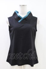 画像1: Qutie Frash / 着物衿インナータンクトップ  ブラック×ブルーグリーン H-26-05-04-1023-QU-TO-KB-ZH (1)