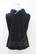 画像3: Qutie Frash / 着物衿インナータンクトップ  ブラック×ブルーグリーン H-26-05-04-1023-QU-TO-KB-ZH (3)
