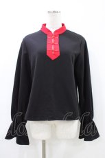 画像1: Drug Honey / チャイナカットソー  黒×赤 H-26-05-04-057-PU-TO-AK-ZH (1)