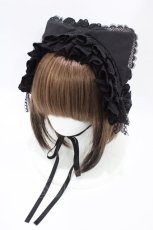 画像1: ATELIER PIERROT / Mimi de Chat Lace Headdress  黒 H-26-05-04-006-EL-AC-AK-ZH (1)
