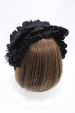 画像2: ATELIER PIERROT / Mimi de Chat Lace Headdress  黒 H-26-05-04-006-EL-AC-AK-ZH (2)