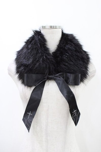 つけ襟 ファー 黒 MR corset ファー付け襟 黒 H-26-05-04-021-PU-