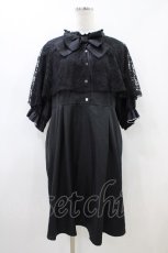画像1: Lovely Tency / 眞白ありす/レースケープワンピース 3L ブラック H-26-05-05-1036-GO-OP-NS-ZH (1)