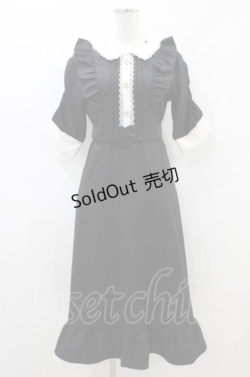 画像1: DearMyLove / キラキラビジューフリルアフタヌーンティーワンピース M/ロング ブラック H-26-05-05-1037-0-OP-NS-ZH (1)
