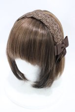 画像1: m petit by misako / TT*AMレースカチューシャ  ブラウン H-26-05-05-1005-LO-AC-NS-ZH (1)