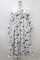 画像1: Lovely Tency / 眞白ありす/リボン柄襟付きワンピース LL 白 H-26-05-05-1042-GO-OP-NS-ZH (1)
