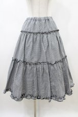 画像1: m petit by misako / NINA'S/RVパニエスカート L ブラック/ブラックギンガム リバーシブル H-26-05-05-1047-LO-SK-NS-ZH (1)