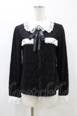 画像1: DearMyLove / ビジューブローチレースブラウス M ブラック H-26-05-05-1053-EL-BL-NS-ZH (1)