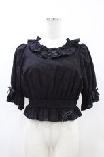 画像1: axes femme kawaii / コットンレースブラウス M ブラック H-26-05-05-1054-AX-BL-NS-ZH (1)