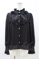 画像1: axes femme kawaii / スタンド襟フリルブラウス M ブラック H-26-05-05-1055-AX-BL-NS-ZH (1)
