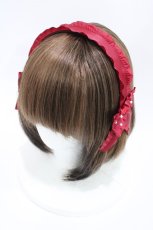 画像1: m petit by misako / AMPLリボンカチューシャ  レッド H-26-05-05-1008-LO-AC-NS-ZH (1)