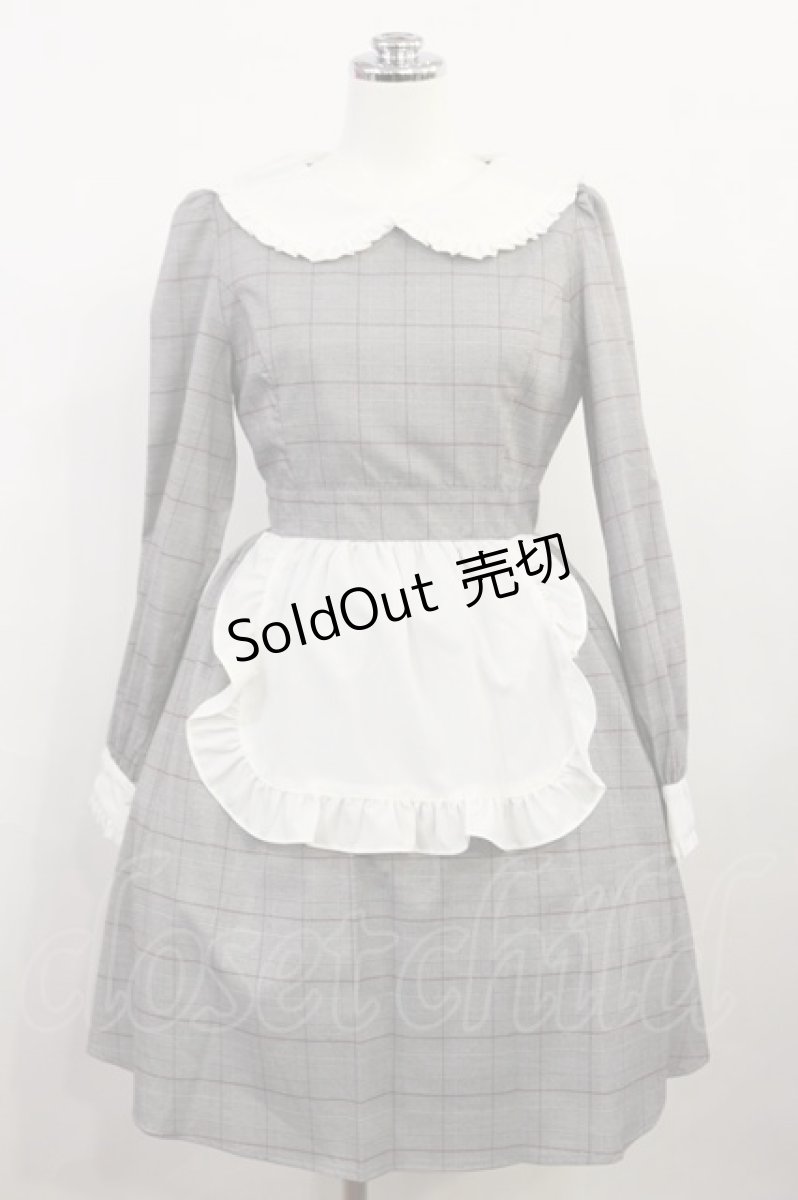 画像1: Ank Rouge / エプロンワンピース M ブラックチェック H-26-05-05-015-CA-OP-NS-ZH (1)