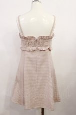 画像2: Ank Rouge / 千鳥柄フレアキャミワンピース M ピンク H-26-05-05-019-CA-OP-NS-ZH (2)