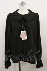 画像1: m petit by misako / AM マルエリフリルブラウス LL ブラック H-26-05-05-021-LO-BL-NS-ZH (1)