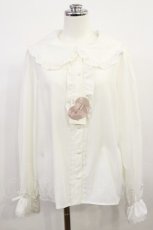 画像1: m petit by misako / AM マルエリフリルブラウス LL 白 H-26-05-05-022-LO-BL-NS-ZH (1)