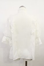 画像2: Chalmiere / クラシカルレーシー半袖ブラウス M 白 H-26-05-05-023-0-BL-NS-ZH (2)