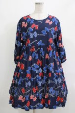 画像1: Jane Marple / Anniversary ribbonsティアードドレス  ネイビー H-26-05-06-004-JM-OP-KB-ZH (1)